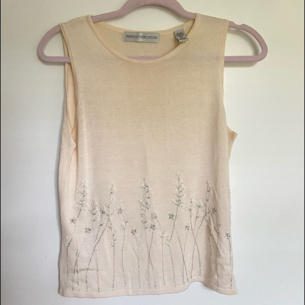Valerie Stevens Silk/Rayon Embroidered Knit, Size PM